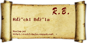 Röckl Béla névjegykártya